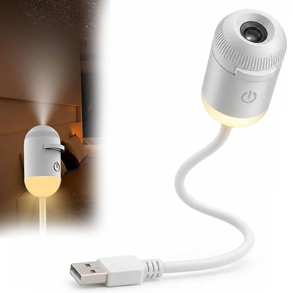2-in-1 Galaxy Projector Night Light,USB Star Projector for Bedroom with Sliding Projection Films,Mini LED Night Light Projector Wall Lamp with Adjustable Brightness,360° Starry Sky Ceiling Decor Gift