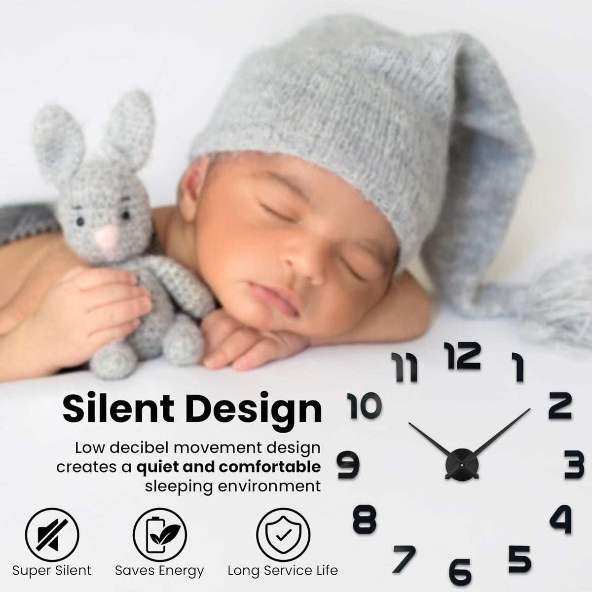 Acrylic DIY Wall Clock - Frameless 3D-Style Analog Timekeeper for Home, Living Room, Office - Battery-Powered Modern House Decoration - Silent Clock Decor with Number Sticker Decals