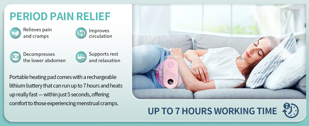 Period Cramp Relief Massager With Heating Pad For Back Pain|Crampfree- Period Cramp Relief Heater&Massager